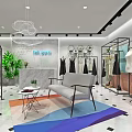 Stylish Modern Clothing Store Interior With Display Racks Dresses And Decorative Plants