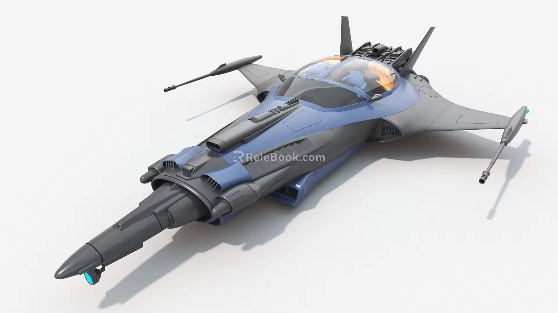 Spaceship Long Range Bomber Spaceship Warplane Science Fiction Fighter 3d model
