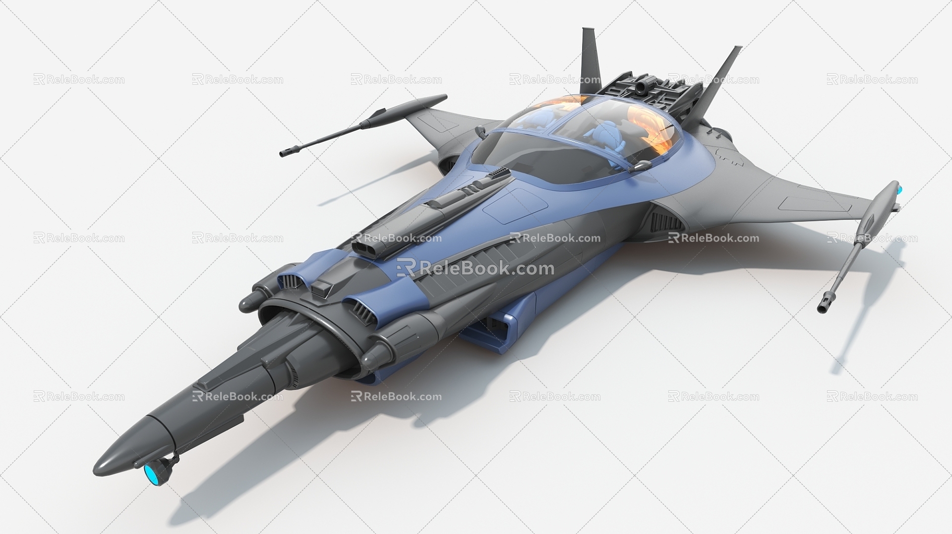 Spaceship Long Range Bomber Spaceship Warplane Science Fiction Fighter 3d model