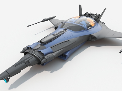 Spaceship Long Range Bomber Spaceship Warplane Science Fiction Fighter 3d model