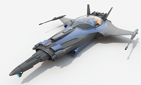 Spaceship Long Range Bomber Spaceship Warplane Science Fiction Fighter 3d model