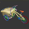 Modern Bicycle With Beige Trailer Orange Seat And Comfortable Design