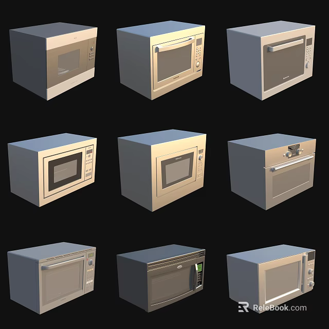 Various Stylish Microwave Ovens As Practical Kitchen Appliances For Daily Use 3d model 