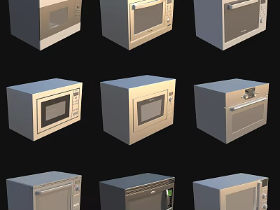 Various Stylish Microwave Ovens As Practical Kitchen Appliances For Daily Use 3d model