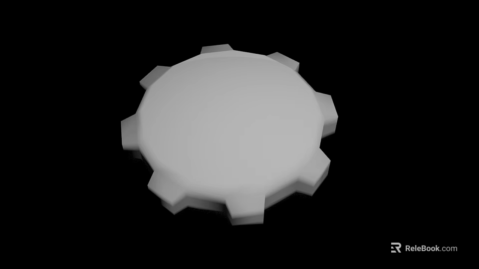 Building Exterior Wall With White Circular Decorative Element Featuring Raised Edges 3d model 