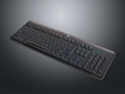 Sleek Black Computer Keyboard with Numeric Keypad and Modern Design 3d model