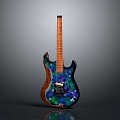 Colorful Electric Guitar With Stylish Pattern For Modern Daily Lifestyle Use