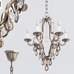 European Chandelier Classical Metal Crystal Chandelier 3d model