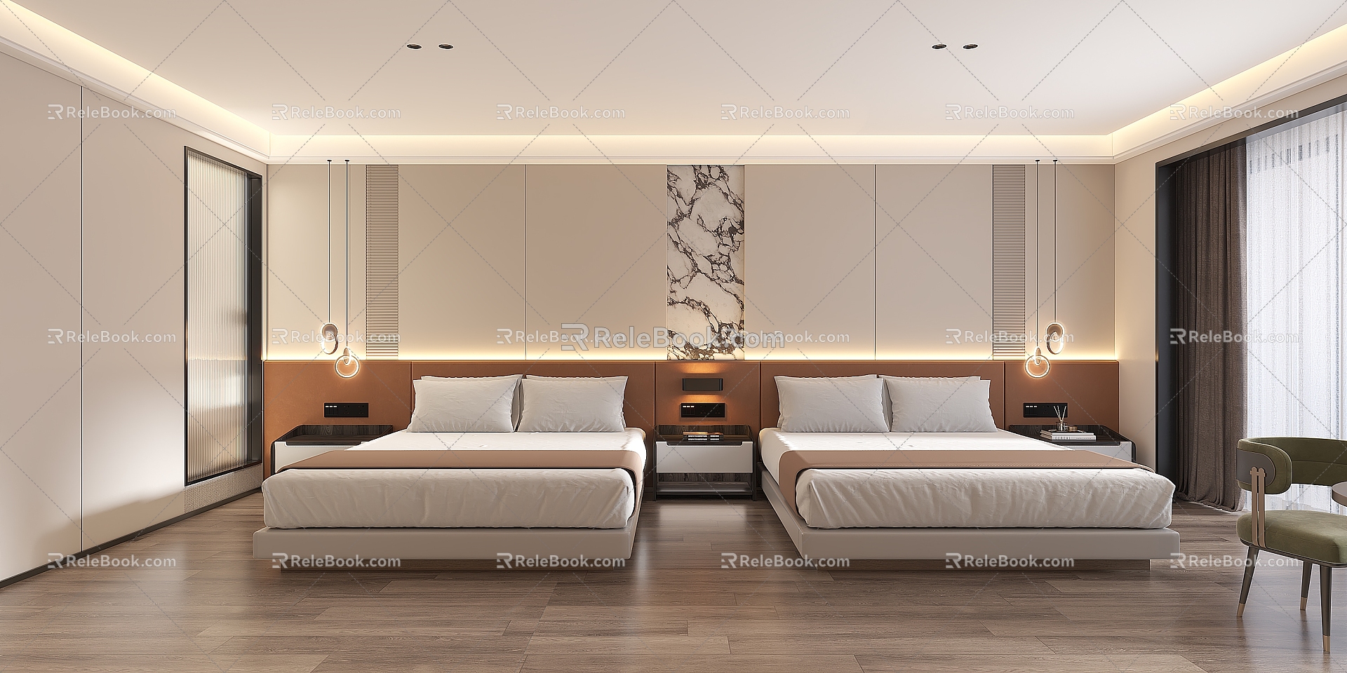 Modern Hotel Rooms 3d model