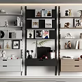 Modern Wall-mounted Storage Rack Multi-layer Bookshelf Decorative Rack Book Ornaments 3d model