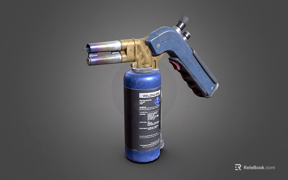 High Quality Industrial Equipment With Blue Gas Cylinder Dual Metal Nozzle And Ergonomic Handle 3d model 