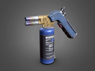 High Quality Industrial Equipment With Blue Gas Cylinder Dual Metal Nozzle And Ergonomic Handle 3d model