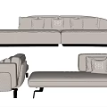 Modern Multiplayer Sofa GRILLI Multiplayer Sofa 3d model