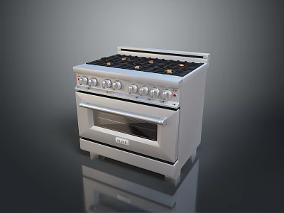 Stainless Steel Gas Range Oven With Multiple Burners For Modern Kitchen 3d model