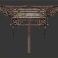 Classic Traditional Building Wooden Frame Structure With Crossbeams Columns And Supports