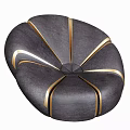 Gray Bean Bag Chair With Golden Lines And Petal Shaped Modern Design