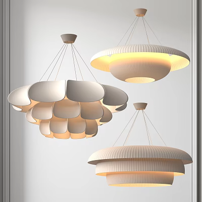 Modern Pendant Lights With Unique Layered Design And Warm Illumination For Home Interior Decoration 3d model