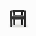 Black Accent Chairs With Modern Simple Design And Soft Fabric Seats