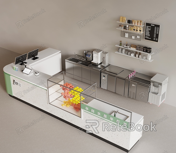 Milk tea shop operating table bar model