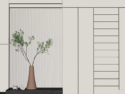 Modern vase floral potted plant 3d model