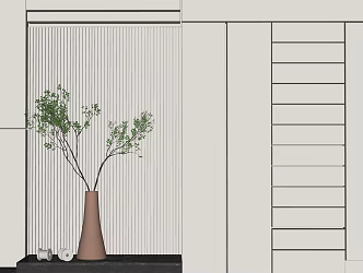 Modern vase floral potted plant 3d model