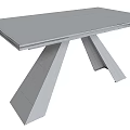 Modern Rectangular Light Grey Marble Top Dining Table With Sturdy Black Metal Legs