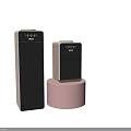 Modern Black And Gold Air Purifiers Displayed On Pink Bases For Daily Use