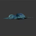 Blue Abstract Decorative Art Piece With Irregular Texture And Organic Forms