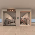 Lala Clothing Store Stylish Apparel Display With Mannequins And Window Showcase
