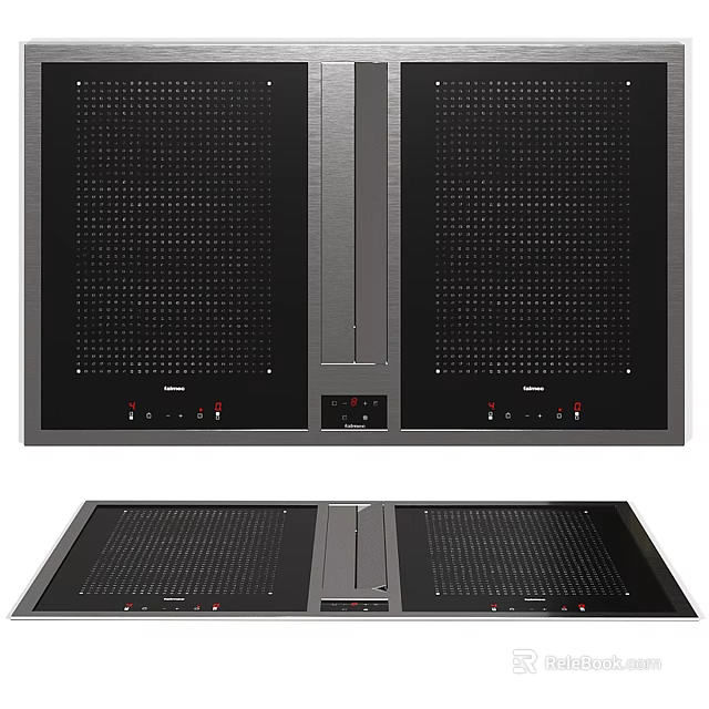 Modern Kitchen Range Hood With Dual Vented Panels And Control Panel Design 3d model