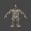 Parasitic Creature With Yellow Top On Gray Muscular Shoulder Featuring Red Details