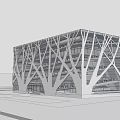Modern Library Architecture Art Gallery Architecture Exhibition Hall Architecture Public Architecture 3d model