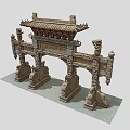 Chinese Archway Stone Archway 3d model