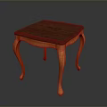Modern Single Chair With Curved Orange Wooden Legs And Dark Brown Seat