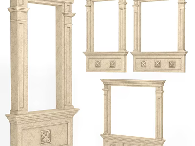 Architectural Components With Stone Carved Frames Ornate Bases And Classical Design 3d model