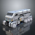 Futuristic Smart Machine with Silver Mechanical Modules and Tracks 3D Rendered Design