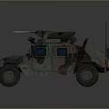 Military Armored Vehicle With Camouflage Paint Mounted Weapon System Antenna And Heavy Duty Tires