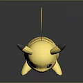 Yellow Pikachu Cartoon Character With Black Ears Red Cheeks Open Hands Standing On Dark Background