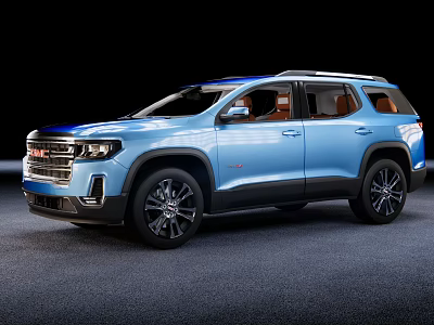 GMC Blue SUV with Modern Design Black Wheels and Sleek Exterior Styling 3d model