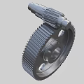 Industrial Gear Transmission Assembly With Large Metal Gear And Pinion Components 3d model