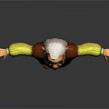 Cartoon Elderly Man Character With Long White Beard Red Yellow Coat Blue Pants Outstretched Arms