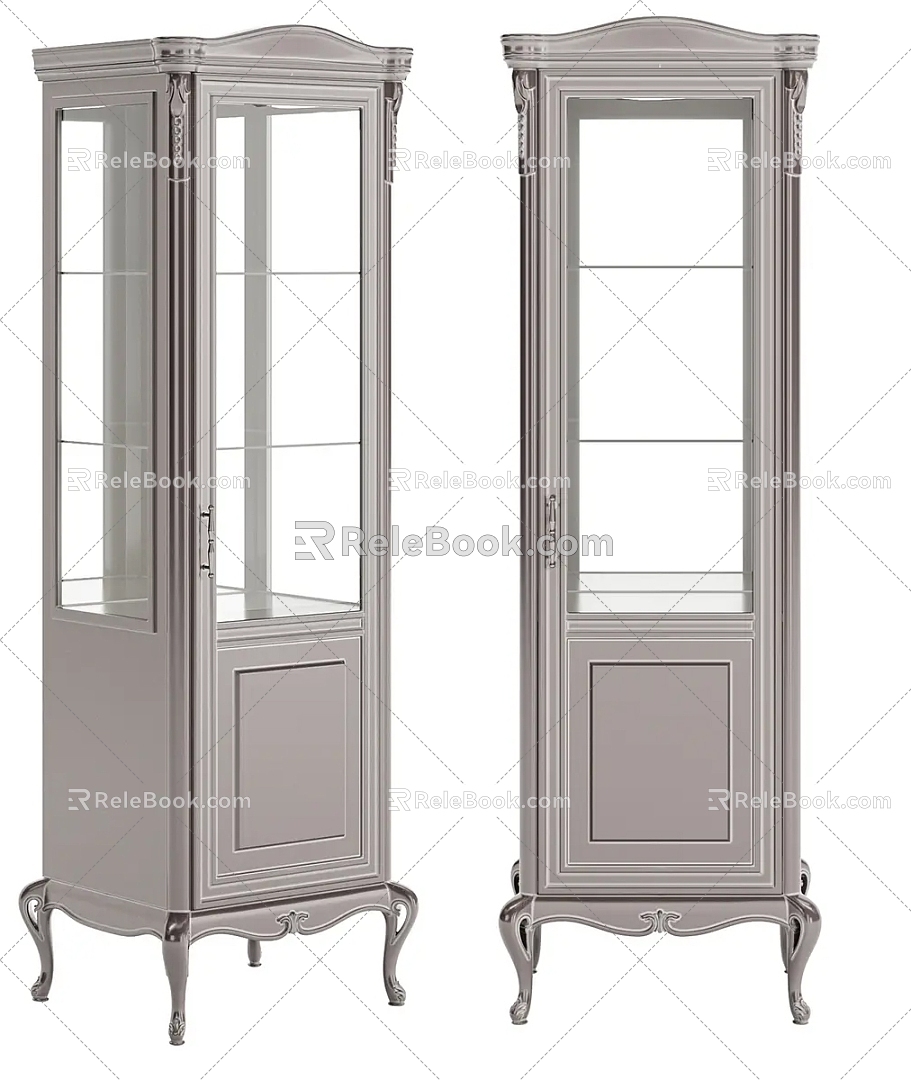 European Classical Wine Cabinet Decorative Cabinet Display Cabinet 3d model