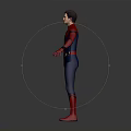 Man In Red And Blue Spider Man Costume Standing With Arms Outstretched