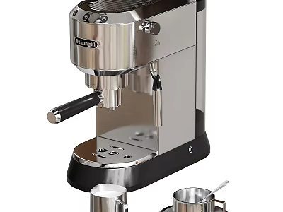 Delonghi Stainless Steel Espresso Coffee Machine With Milk Frother For Home Kitchen Use 3d model