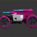 Toy Car With Pink Wheels White Body And Blue Accents Modern Design