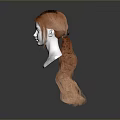 Game Movie Character White Mannequin Head With Long Orange Braided Hair Design