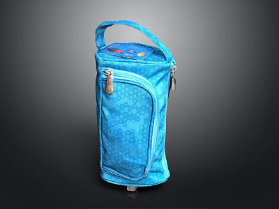 Stylish Blue Handbag With Zipper Closure And Carry Handle For Daily Use 3d model