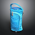 Stylish Blue Handbag With Zipper Closure And Carry Handle For Daily Use