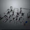 Diverse Fitness Equipment Collection Showcasing Weight Machines Benches and Training Racks