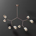 Modern Unique Chandelier Design With Metal Frame And Glass Elements 3d model